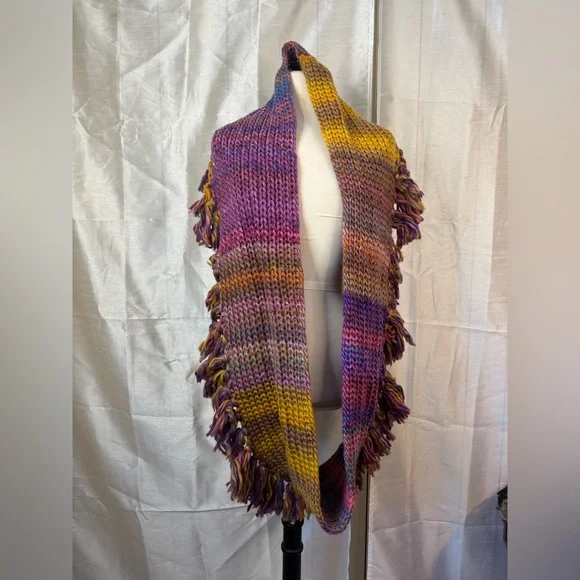 Multicolor Knit Fringe Scarf 3bn - Picture 8 of 8